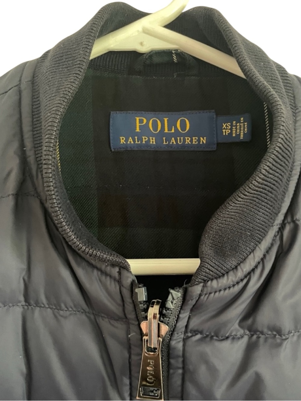 Polo by Ralph Lauren Vintage Navy Quilted Down Puffer Bomber Jacket* Unisex XS - Picture 3 of 16